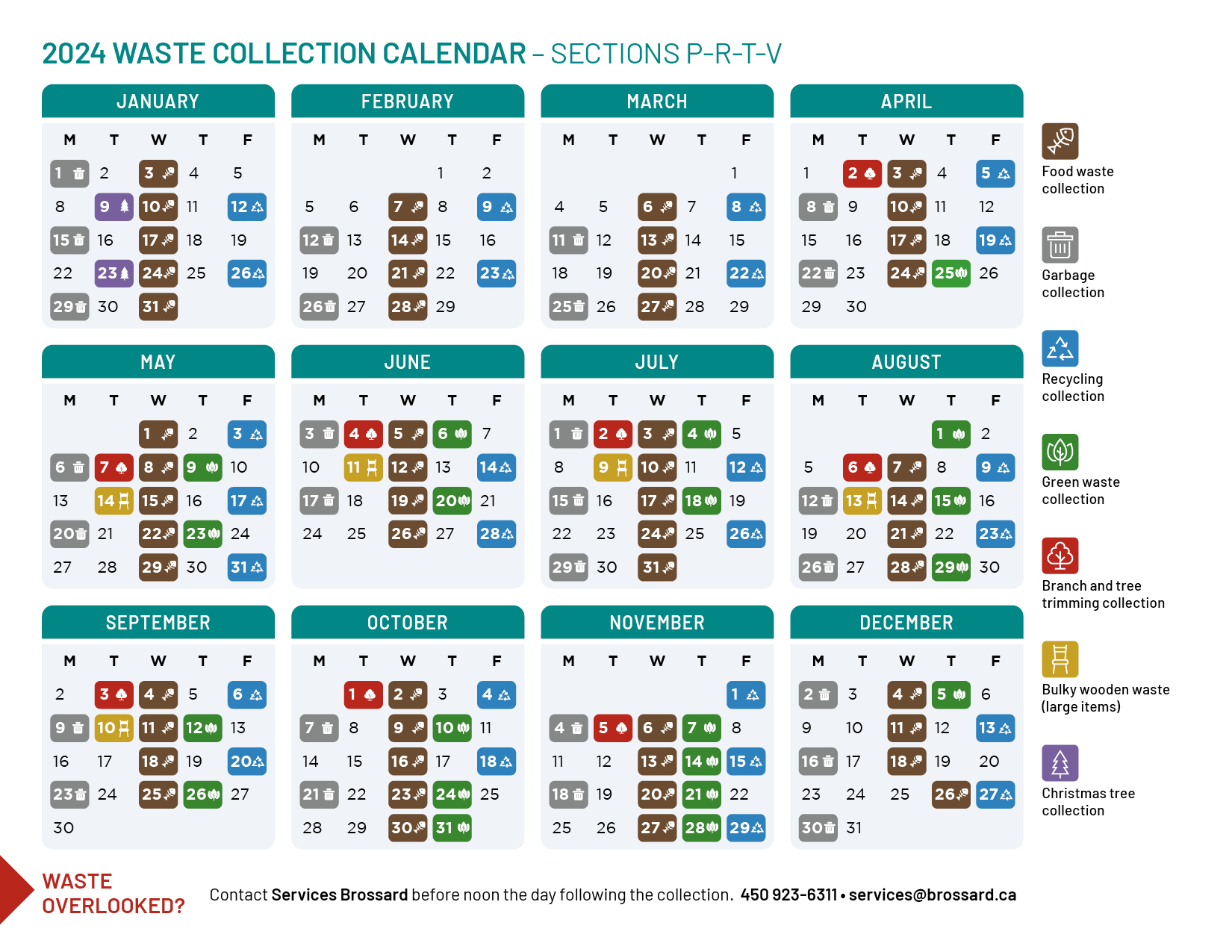 Calendar and collections - Ville de Brossard